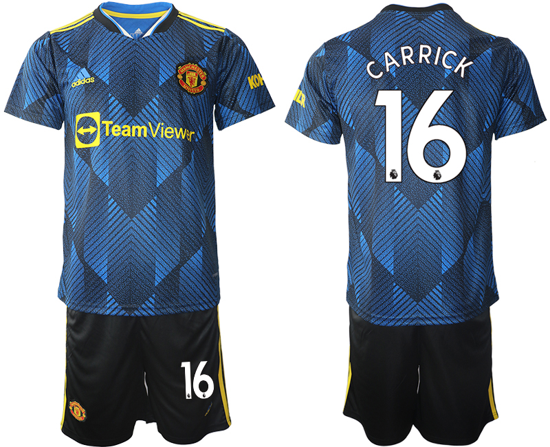 Men 2021-2022 Club Manchester United Second away blue #16 Soccer Jersey->manchester united jersey->Soccer Club Jersey